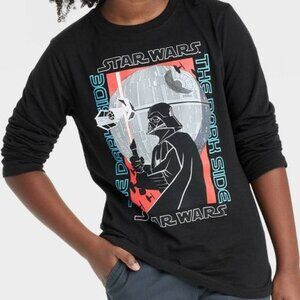 Star Wars Darth Vader Death Star Long Sleeve Graphic T-Shirt - Boys Medium​